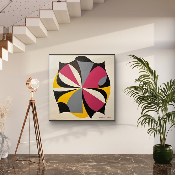 36” x 36” original acrylic painting signed by artist - Picture 3 of 4